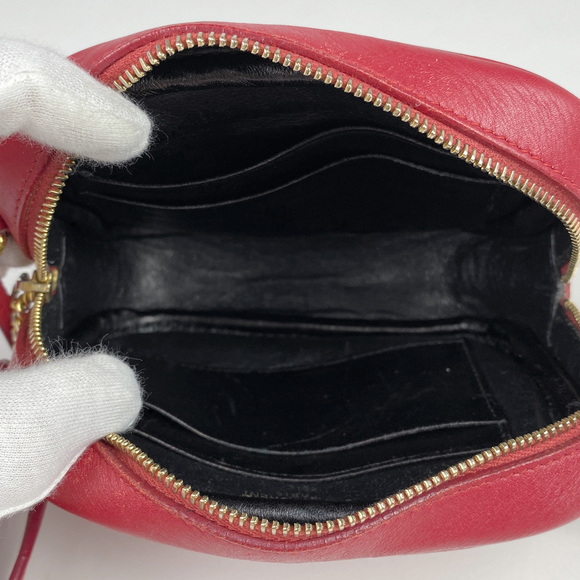 Yves Saint Laurent Blogger Shoulder Bag Logo Fringe Tassel Red - Picture 7 of 7